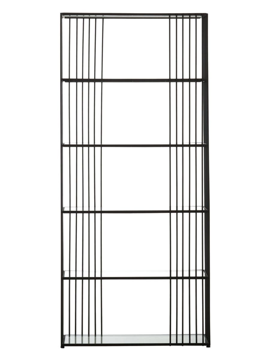 Sleek Iron Glass Bookshelf