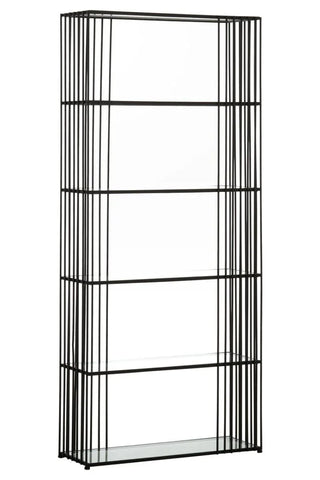 Sleek Iron Glass Bookshelf