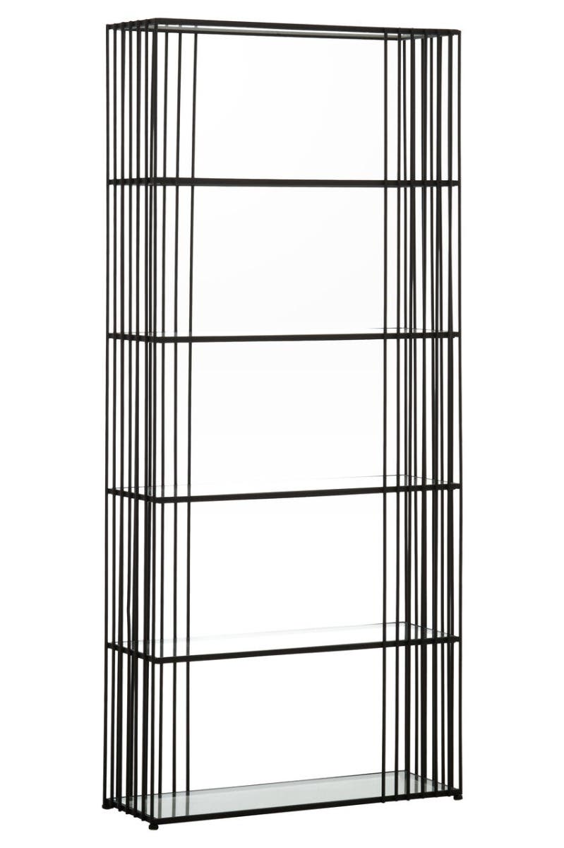 Sleek Iron Glass Bookshelf