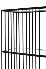 Sleek Iron Glass Bookshelf
