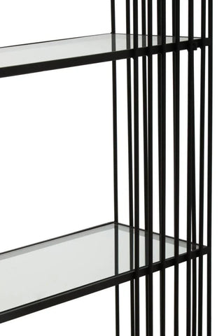 Sleek Iron Glass Bookshelf