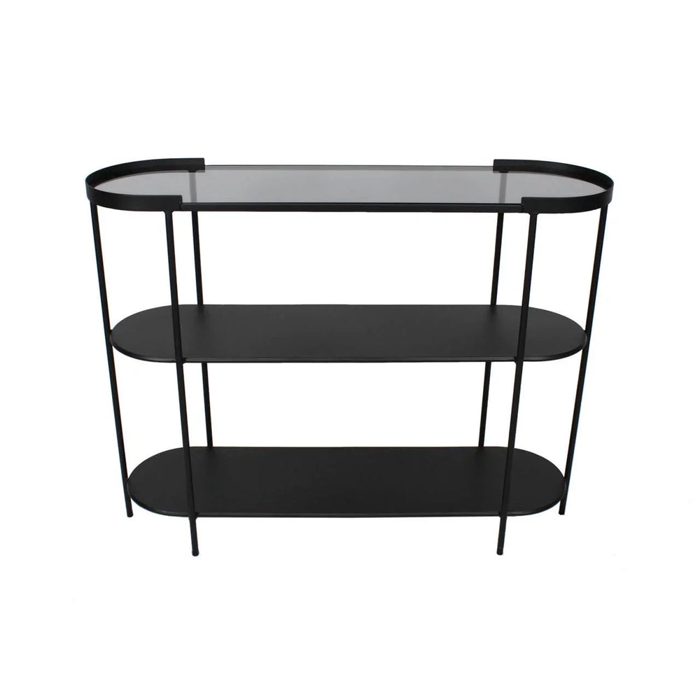 Streamline Gray Glass Console