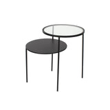 Glass Top Metal End Table