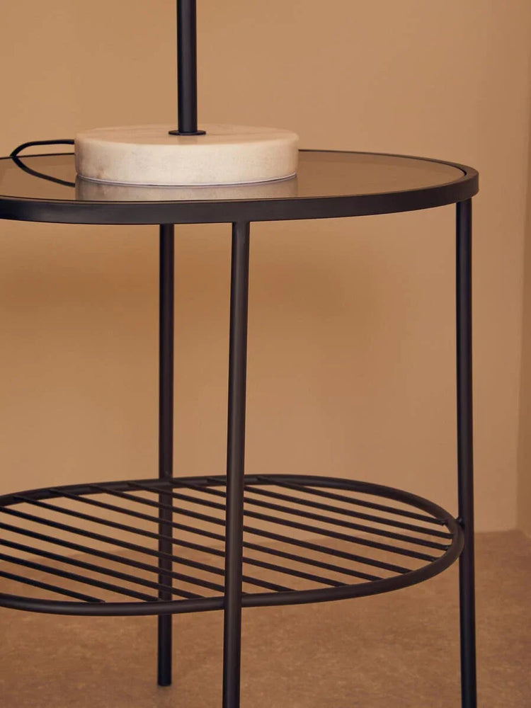 Modern Glass Iron End Table