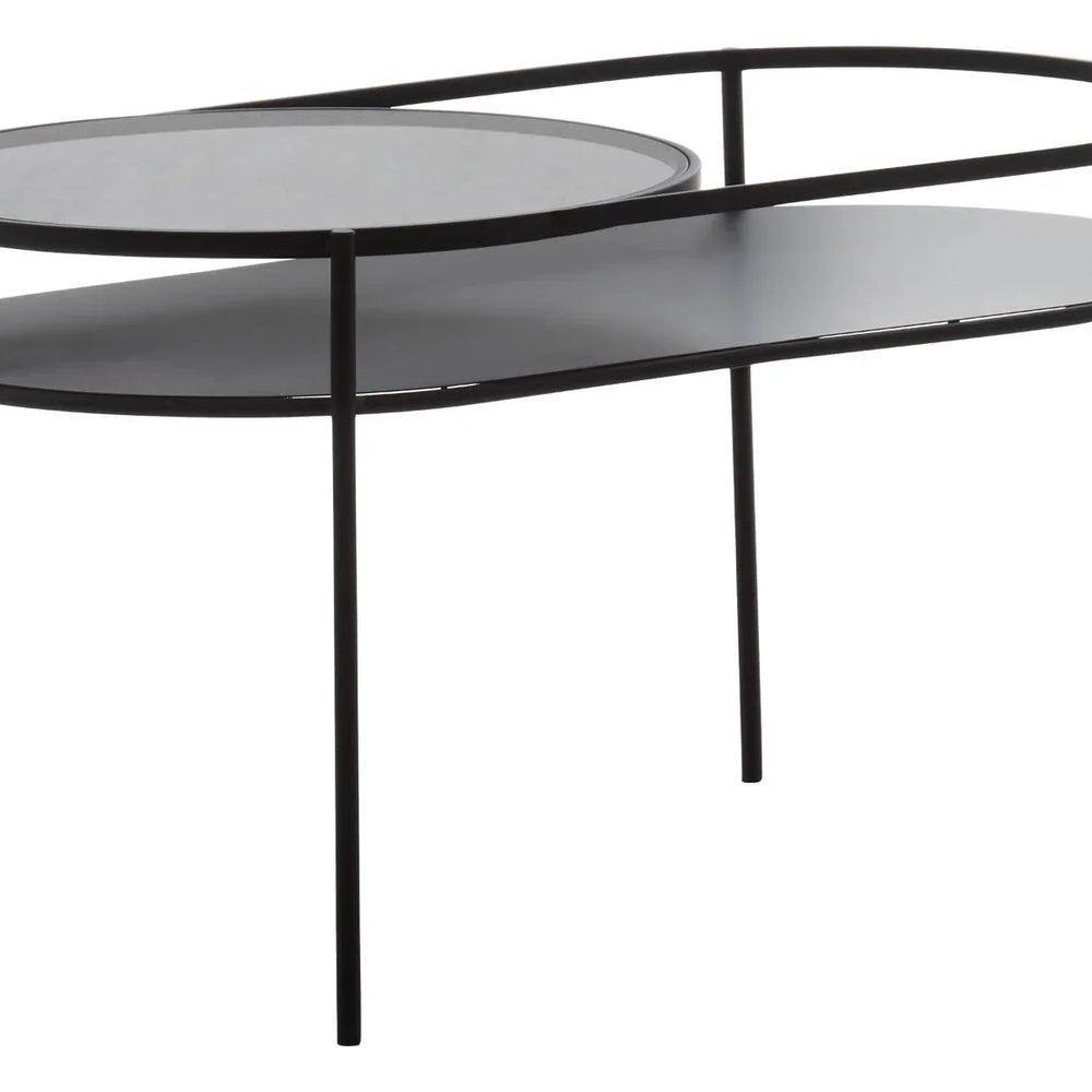 Tiered Glass Iron Side Table