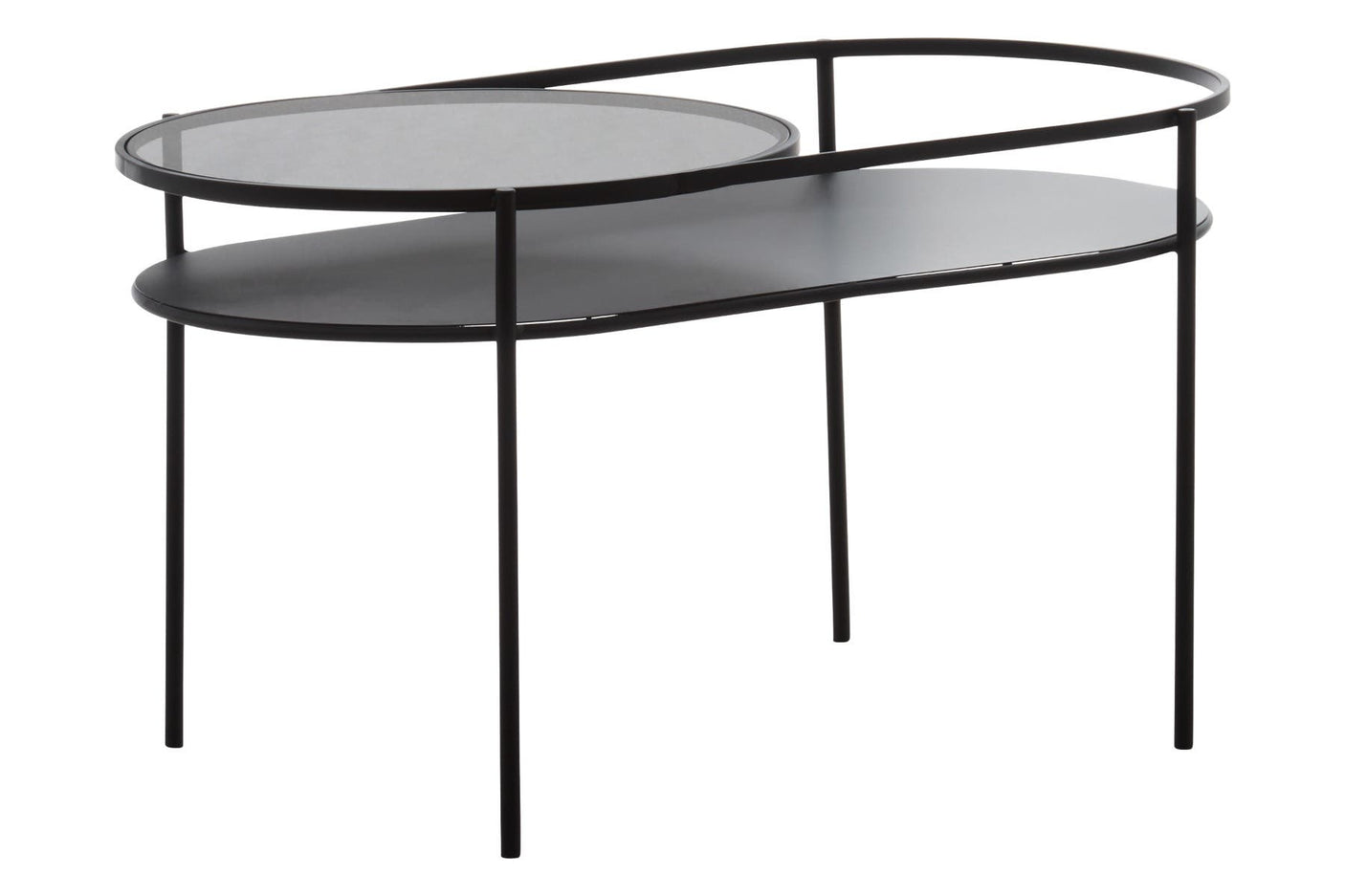 Tiered Glass Iron Side Table