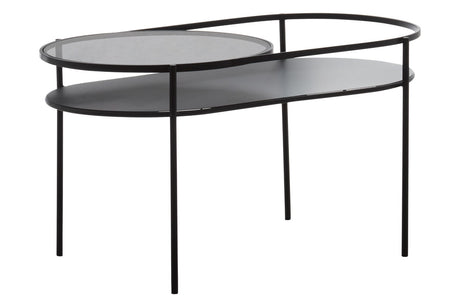Tiered Glass Iron Side Table