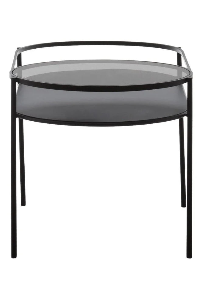 Tiered Glass Iron Side Table