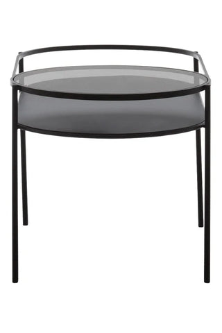 Tiered Glass Iron Side Table