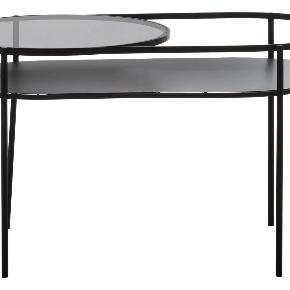 Tiered Glass Iron Side Table