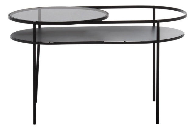 Tiered Glass Iron Side Table