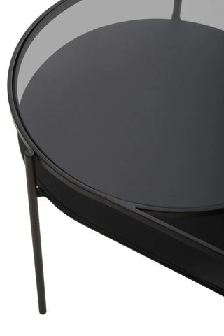 Tiered Glass Iron Side Table