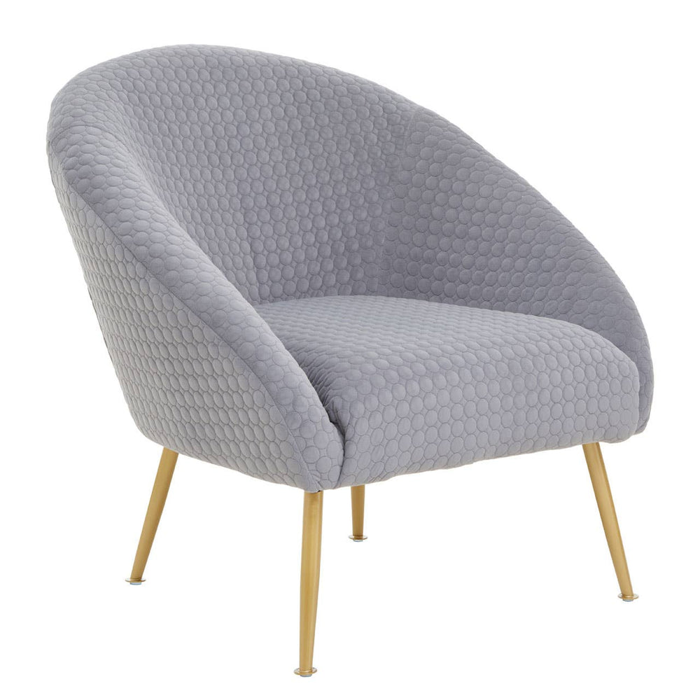 Luxe Grey Velvet Accent Chair