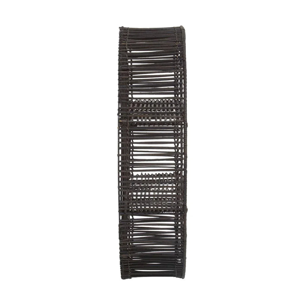 Black Rattan Wall Shelf