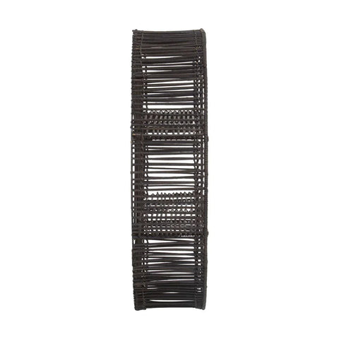 Black Rattan Wall Shelf