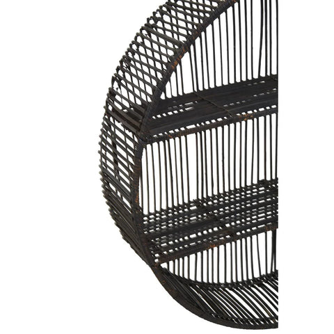 Black Rattan Wall Shelf