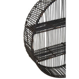 Black Rattan Wall Shelf
