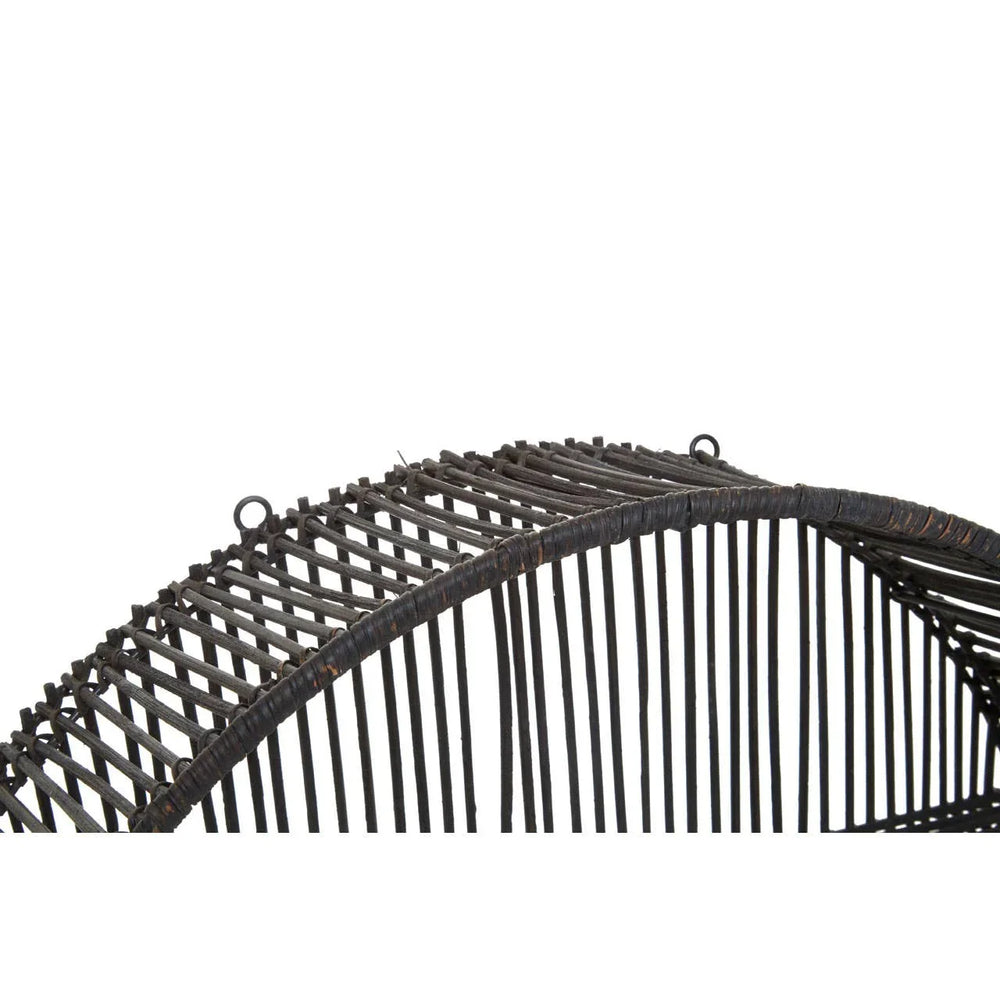 Black Rattan Wall Shelf