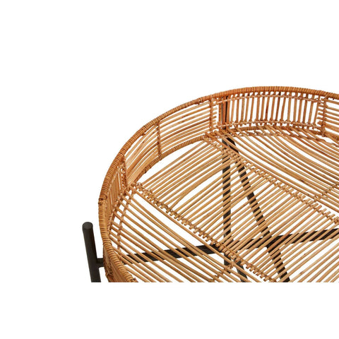 Rattan Rustic Side Table Set