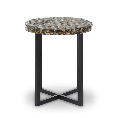 Elegant Shell Inlay Side Table