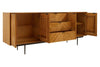 Rustic Wood Carved Sideboard with Metal Legs