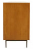 Rustic Wood Carved Sideboard with Metal Legs