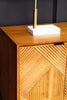 Rustic Wood Carved Sideboard with Metal Legs