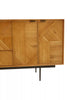 Rustic Wood Carved Sideboard with Metal Legs