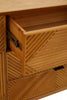 Rustic Wood Carved Sideboard with Metal Legs