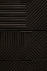 Rustic Black Wood Sideboard with Abstract Carved Design