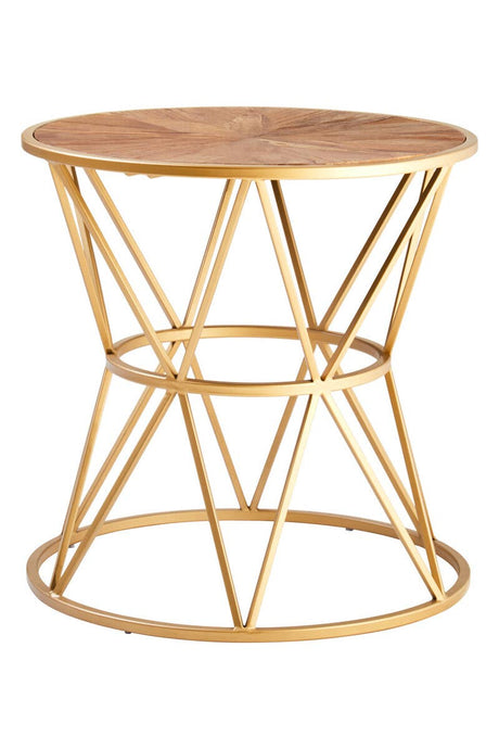 Geometric Elm Side Table