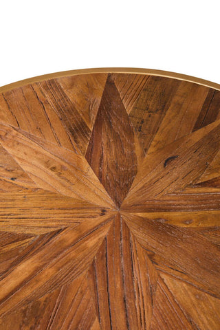 Geometric Elm Side Table
