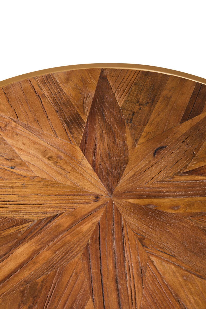 Geometric Elm Side Table