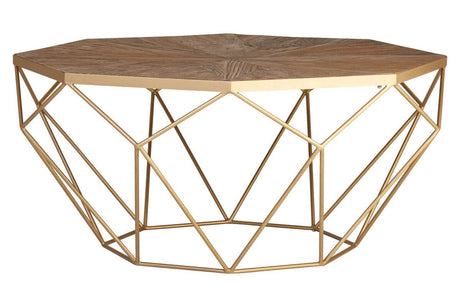 Golden Octagonal Elm Coffee Table