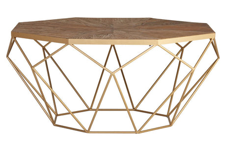 Golden Octagonal Elm Coffee Table