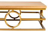 Gold Accent Oak Coffee Table