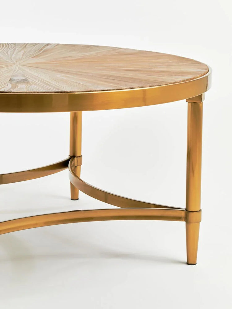 Curved Fir Wood Coffee Table
