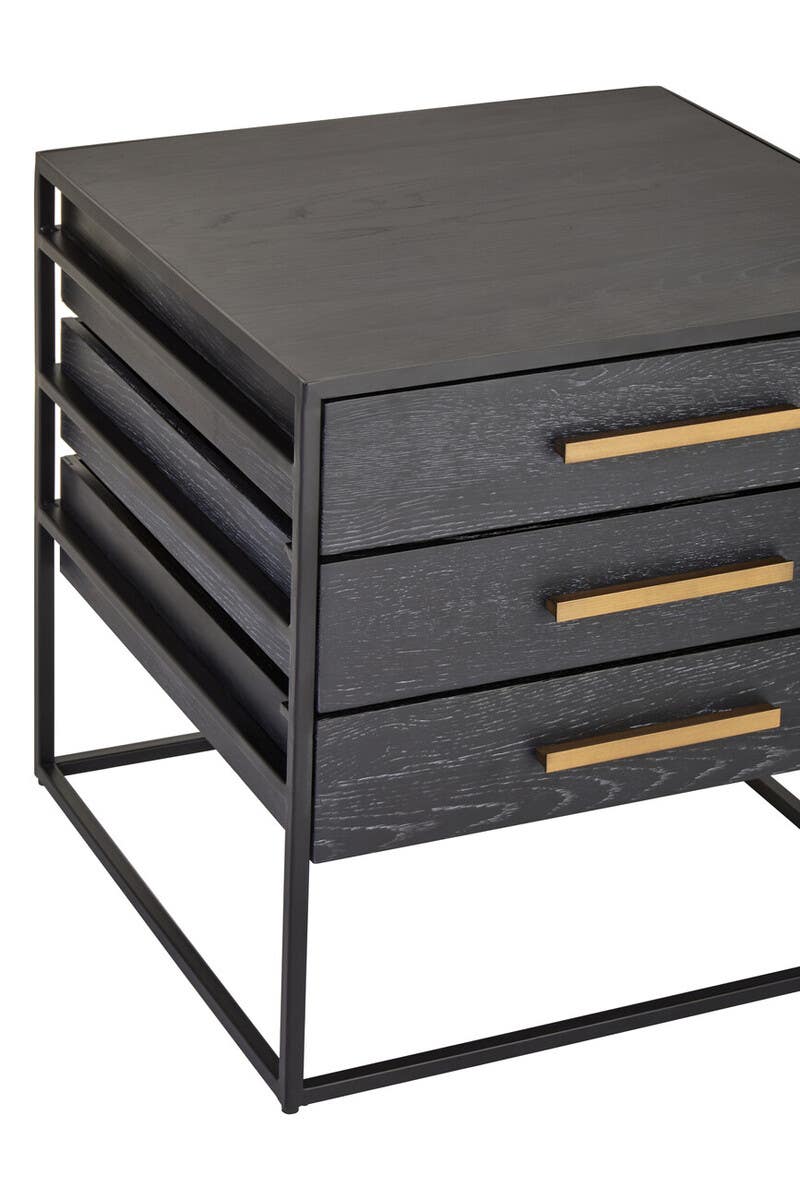 Glam Black Gold Side Table