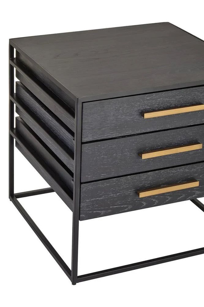 Luxe Black Gold Side Table