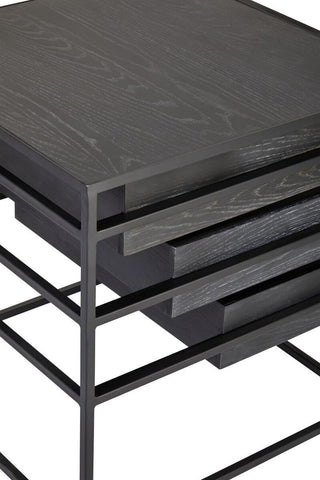 Luxe Black Gold Side Table
