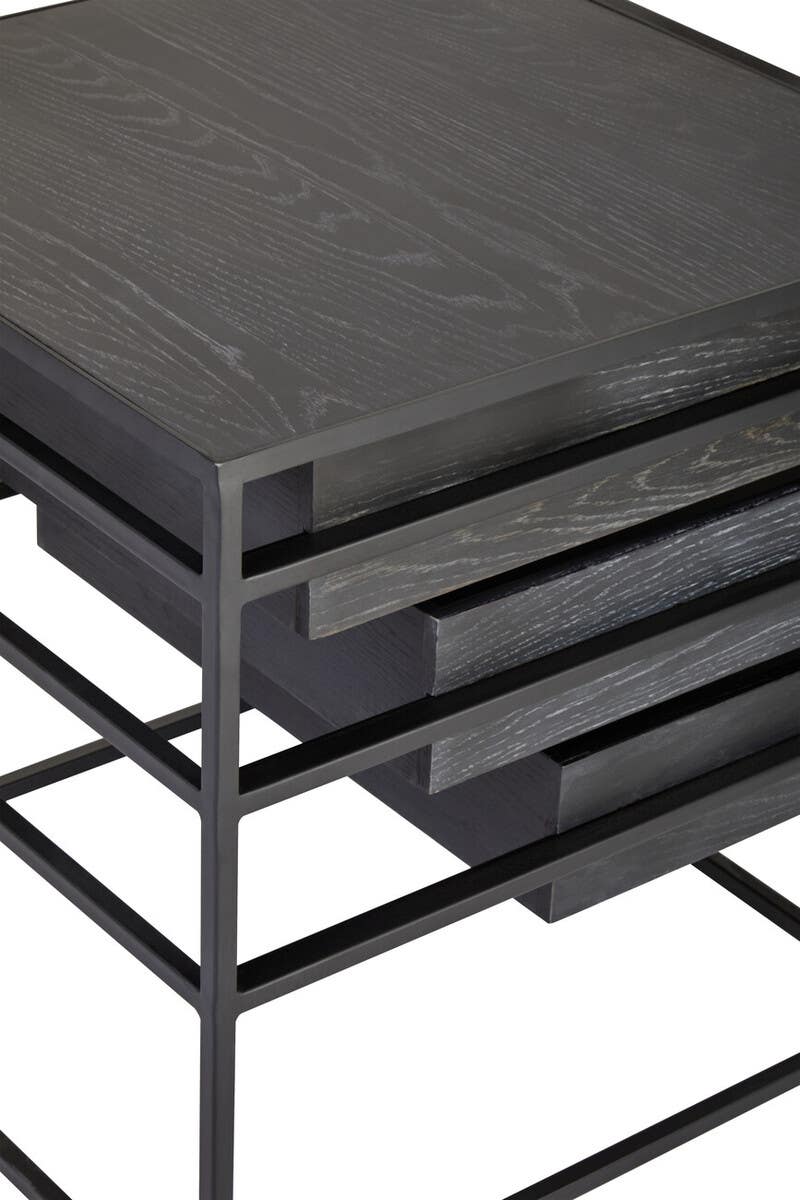 Luxe Black Gold Side Table