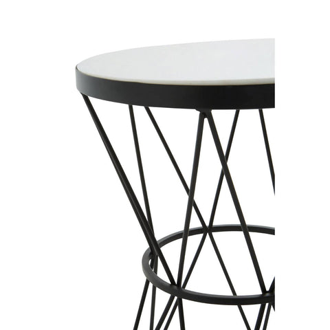 Round Marble Top Side Table