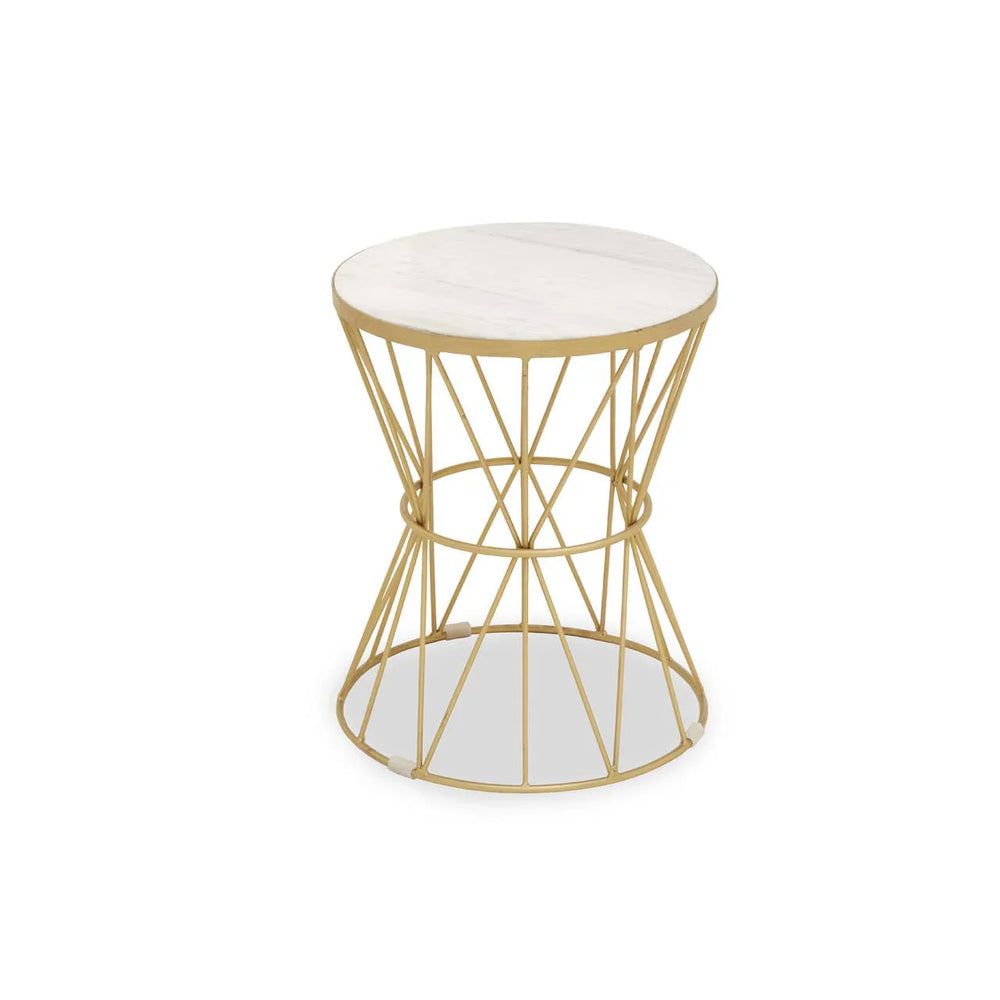 Gold Diamond Geometric Side Table