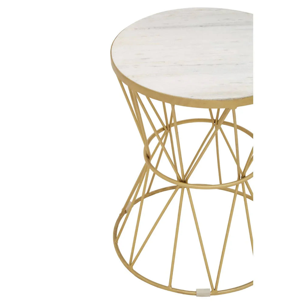 Gold Diamond Geometric Side Table