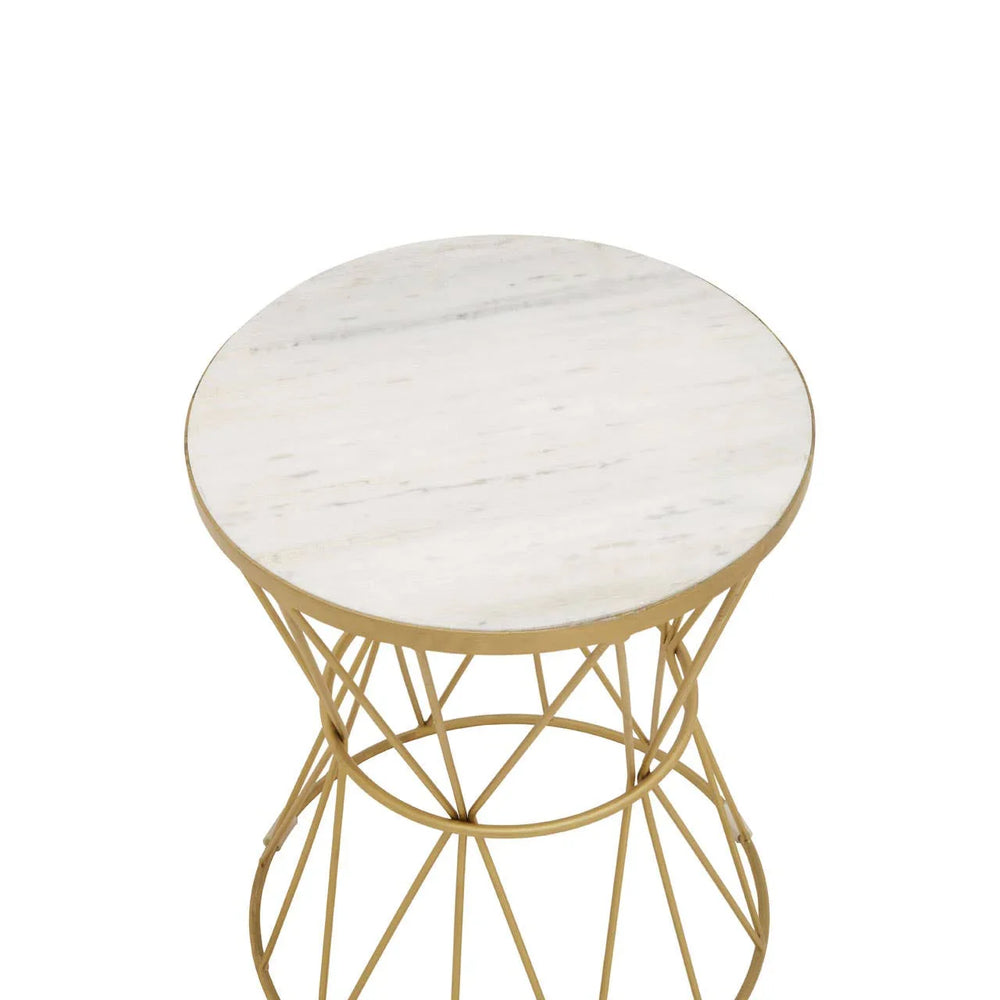 Gold Diamond Geometric Side Table