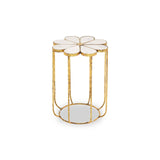Elegant Floral Marble Side Table