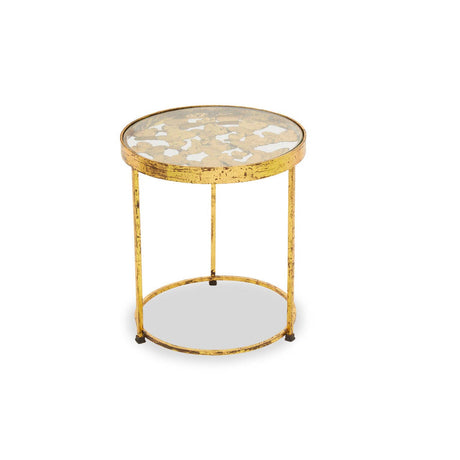 Golden Butterfly Glass Side Table