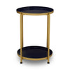 Glossy Blue Enamel Side Table