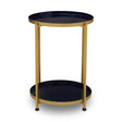 Glossy Blue Enamel Side Table