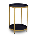 Glossy Blue Enamel Side Table